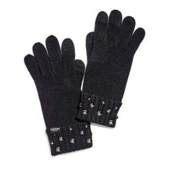 Victoria Secret Black Knit Jeweled Headband and Gloves Gift Set - Picture 4 of 6
